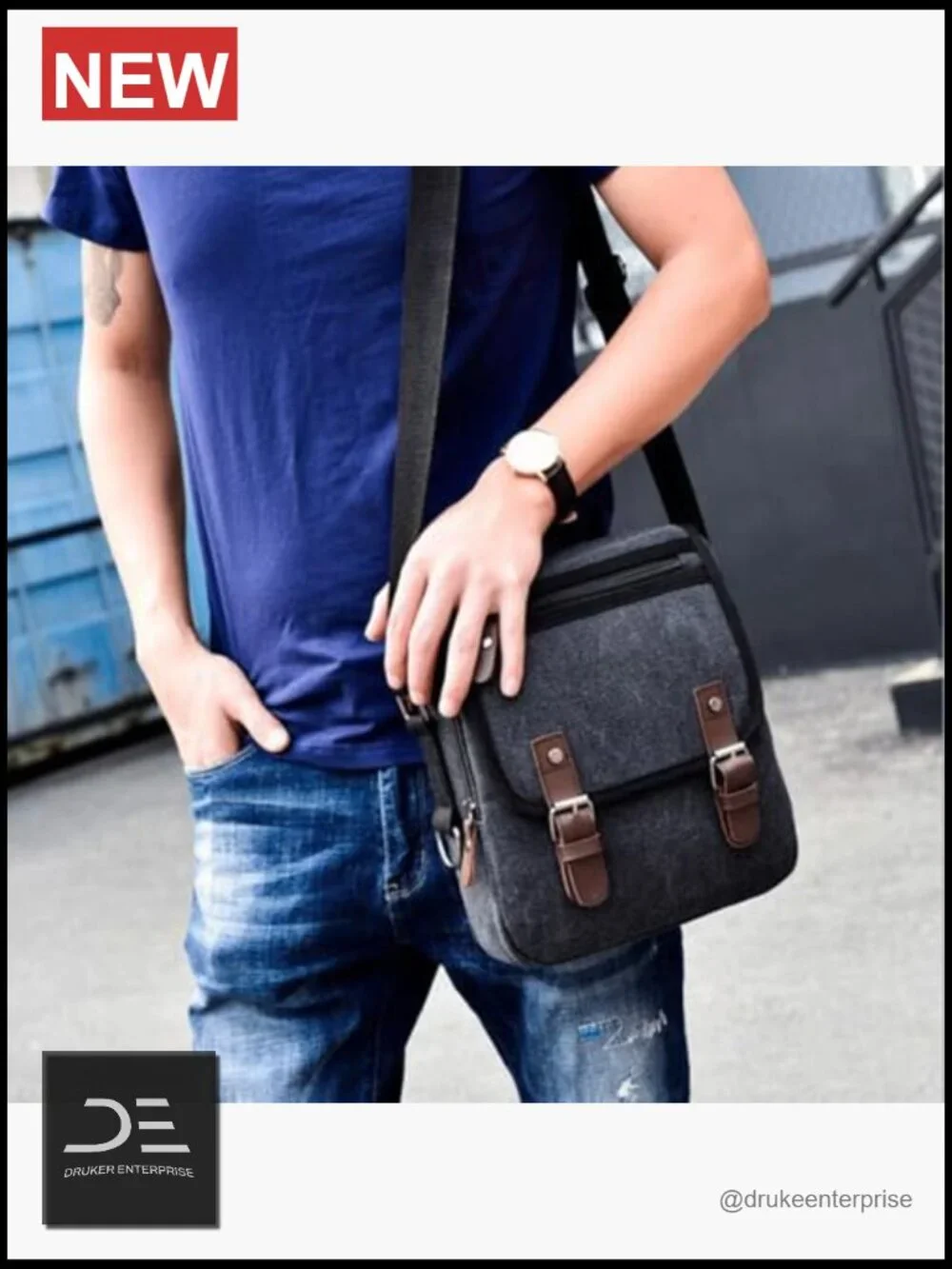 Vintage Canvas Messenger Bag Crossbody Shoulder Travel Satchel